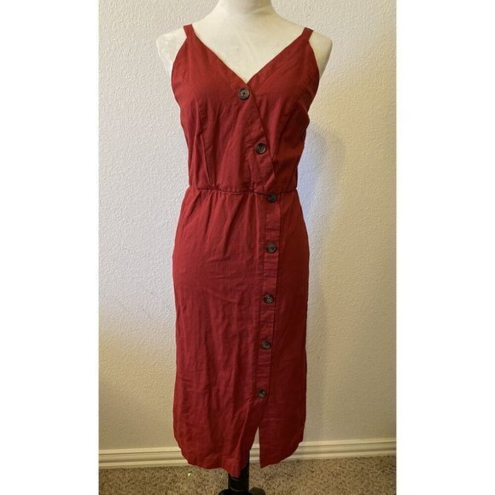 Women's Maurices Red V Neck Spaghetti Strap Lined Dress XS